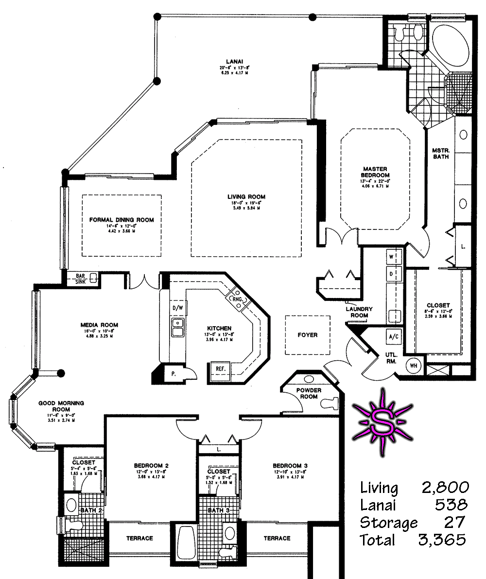 Crescent Floor Plans Luxury Condos in Pelican Bay Naples FL.