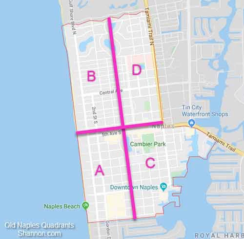 Olde Naples Quadrant Map Based On Popularity